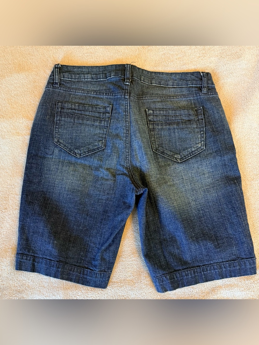 Apt. 9 Dark Wash Denim Bermuda Shorts | Size 12 | Stretch Cuffed - Picture 2 of 6